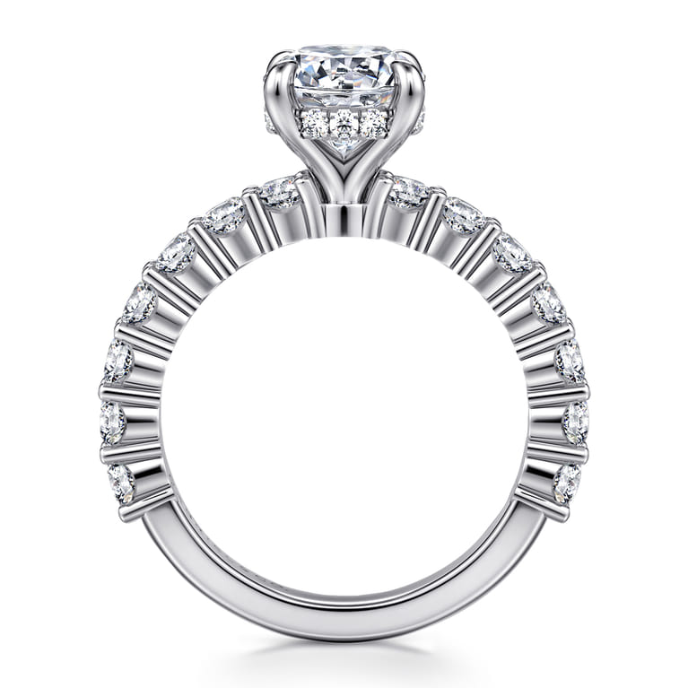 Brosnan - 14K White Gold Round Diamond Engagement Ring - 1.1 ct - Shot 2