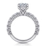 Brosnan - 14K White Gold Round Diamond Engagement Ring - 1.1 ct