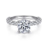 Brosnan - 14K White Gold Round Diamond Engagement Ring - 1.03 ct