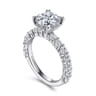 Brosnan - 14K White Gold Round Diamond Engagement Ring - 1.03 ct