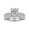 Brosnan - 14K White Gold Round Diamond Engagement Ring - 1.03 ct