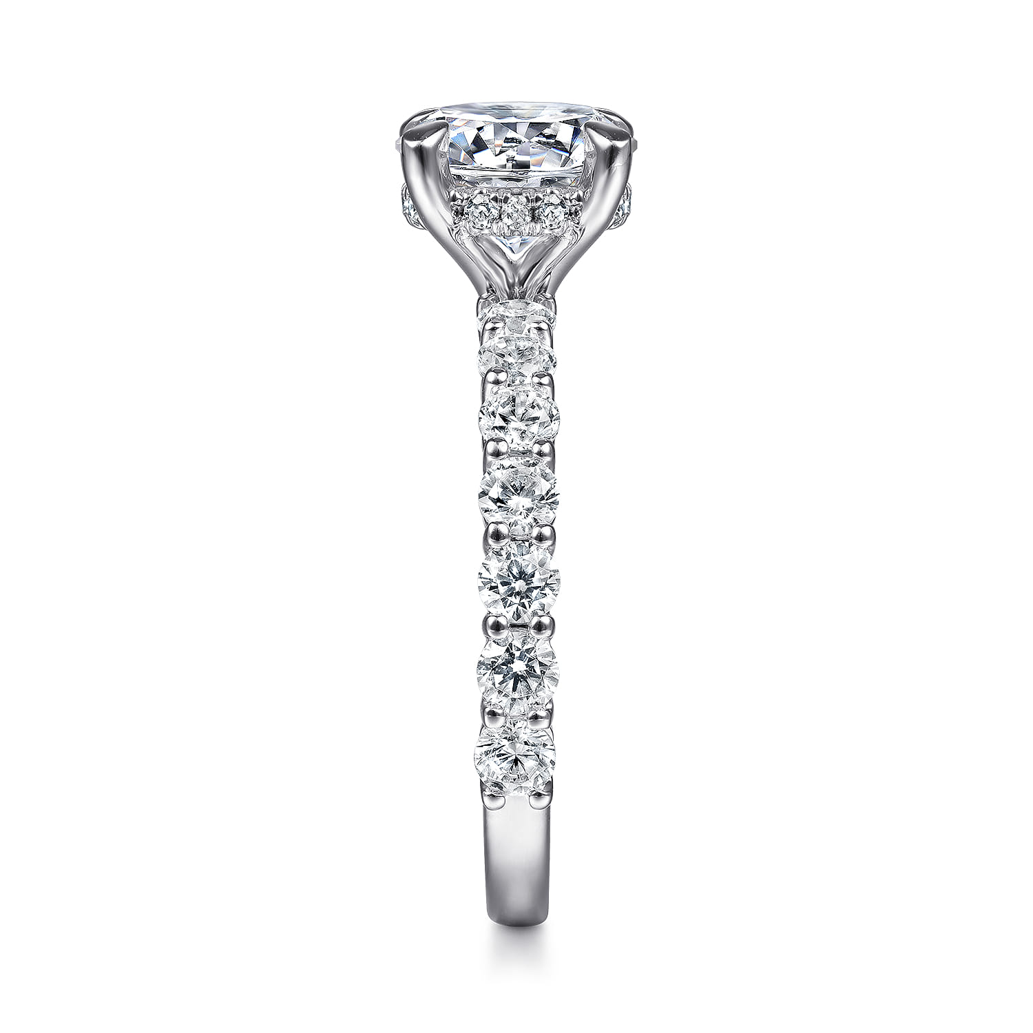 Brosnan - 14K White Gold Round Diamond Engagement Ring - 1.03 ct - Shot 5