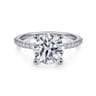 Amata - 14K White Gold Round Diamond Engagement Ring - 0.15 ct