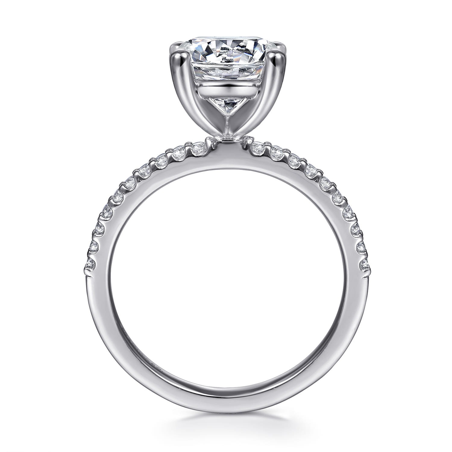 Amata - 14K White Gold Round Diamond Engagement Ring - 0.15 ct - Shot 2