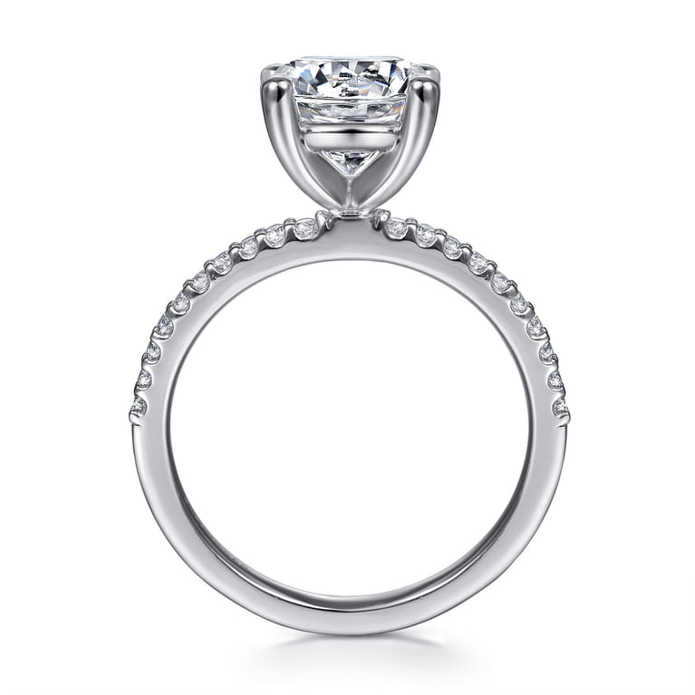 Amata - 14K White Gold Round Diamond Engagement Ring - 0.15 ct - Shot 2