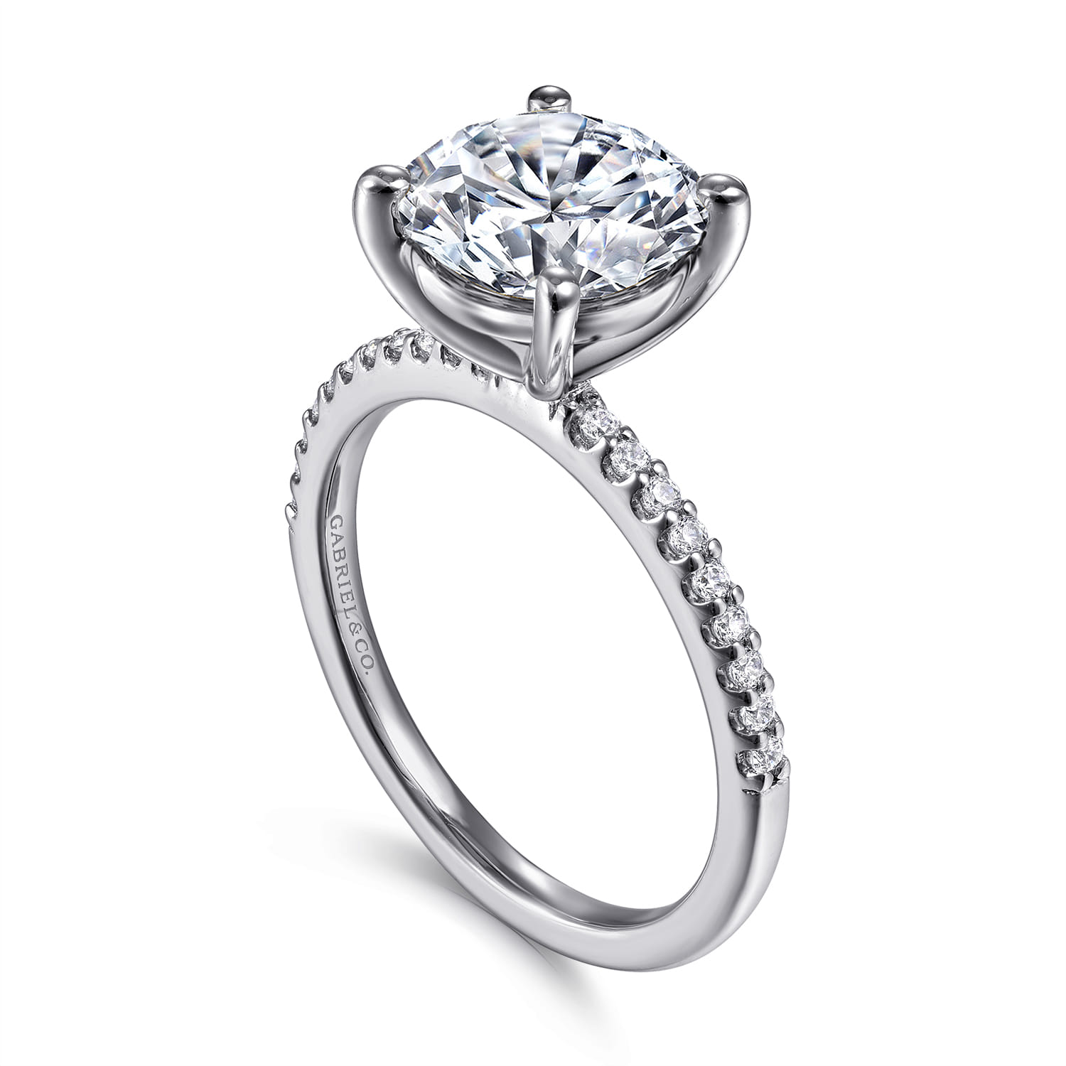 Amata - 14K White Gold Round Diamond Engagement Ring - 0.15 ct - Shot 3