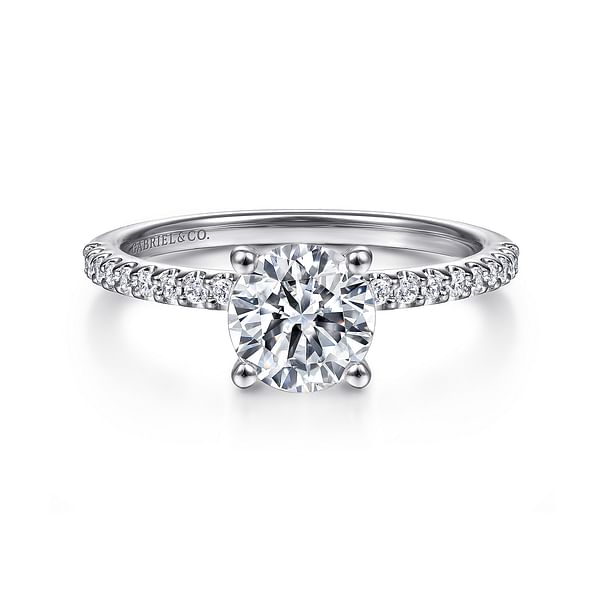 LADIES RING 0.15CT ROUND DIAMOND 14K WHITE GOLD (CENTER STONE 1.00CT OVAL DIAMOND) LADIES RING 0.15CT ROUND DIAMOND 14K WHITE GOLD (CENTER STONE 1.00CT OVAL DIAMOND)