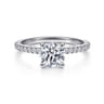 Amata - 14K White Gold Round Diamond Engagement Ring - 0.15 ct