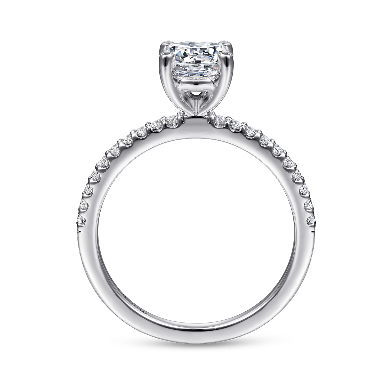 Amata - 14K White Gold Round Diamond Engagement Ring - 0.15 ct - Shot 2