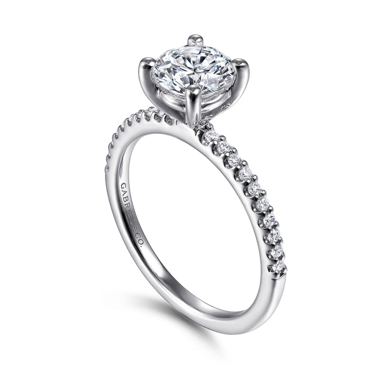 Amata - 14K White Gold Round Diamond Engagement Ring - 0.15 ct - Shot 3
