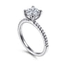 Amata - 14K White Gold Round Diamond Engagement Ring - 0.15 ct
