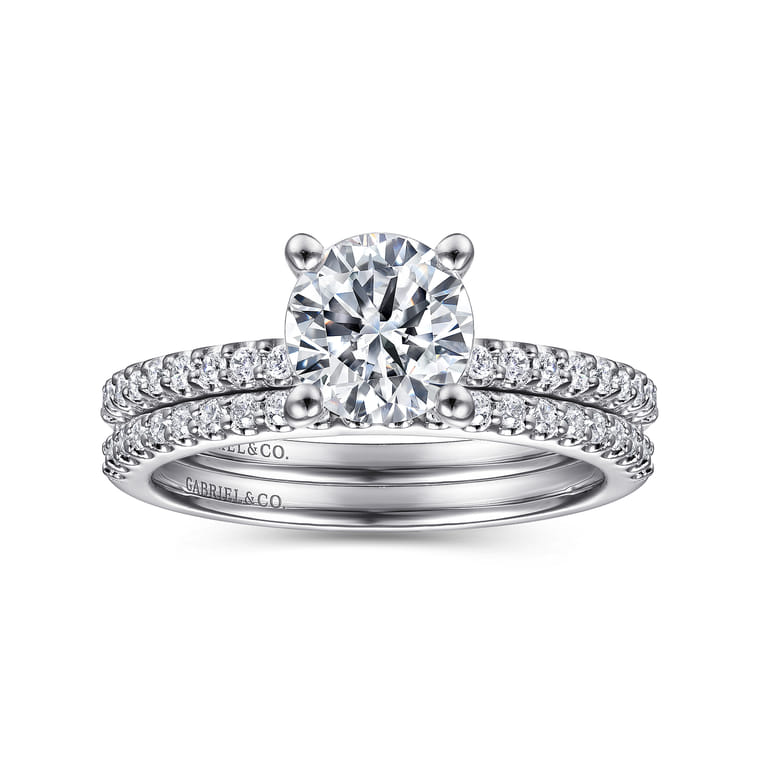 Amata - 14K White Gold Round Diamond Engagement Ring - 0.15 ct - Shot 4