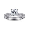 Amata - 14K White Gold Round Diamond Engagement Ring - 0.15 ct