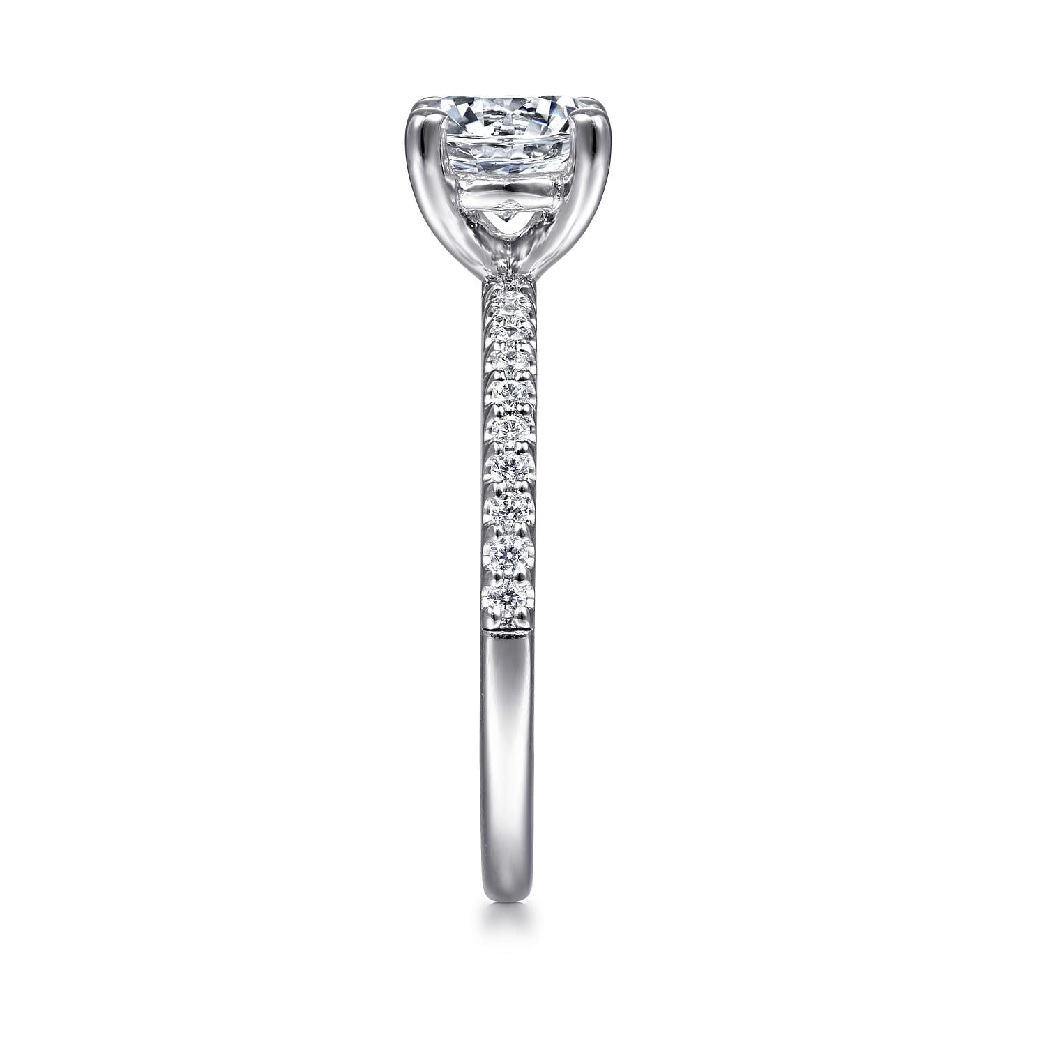 Amata - 14K White Gold Round Diamond Engagement Ring - 0.15 ct - Shot 5