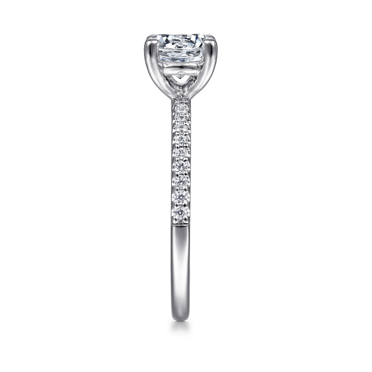 Amata - 14K White Gold Round Diamond Engagement Ring - 0.15 ct - Shot 5
