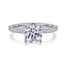 Amata - 14K White Gold Round Diamond Engagement Ring - 0.14 ct