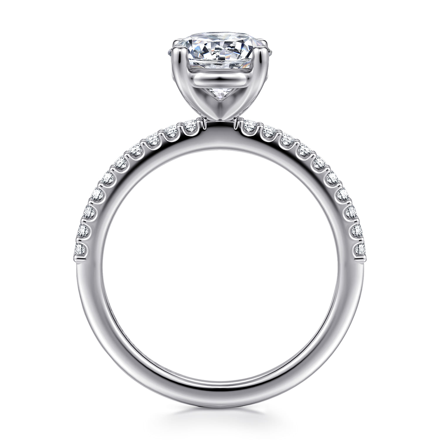 Amata - 14K White Gold Round Diamond Engagement Ring - 0.14 ct - Shot 2