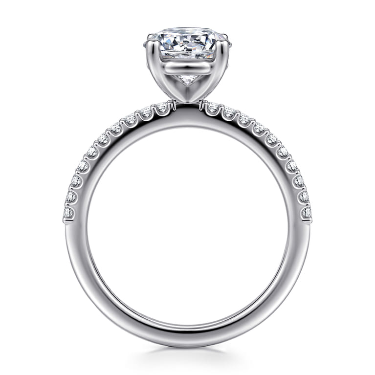 Amata - 14K White Gold Round Diamond Engagement Ring - 0.14 ct - Shot 2