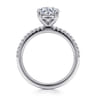 Amata - 14K White Gold Round Diamond Engagement Ring - 0.14 ct