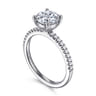 Amata - 14K White Gold Round Diamond Engagement Ring - 0.14 ct