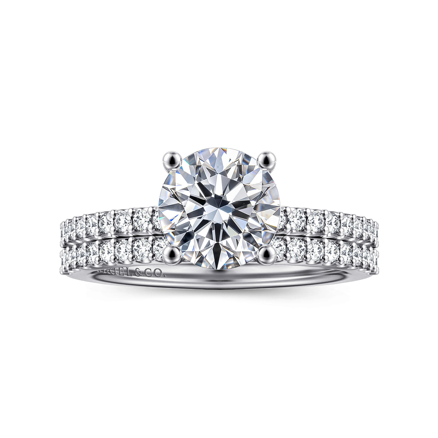 Amata - 14K White Gold Round Diamond Engagement Ring - 0.14 ct - Shot 4