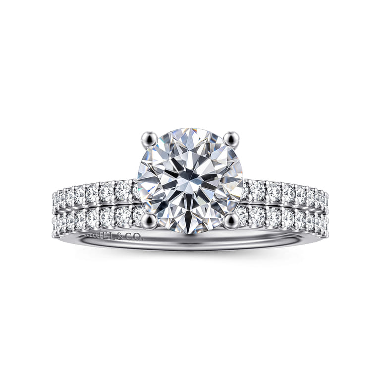Amata - 14K White Gold Round Diamond Engagement Ring - 0.14 ct - Shot 4