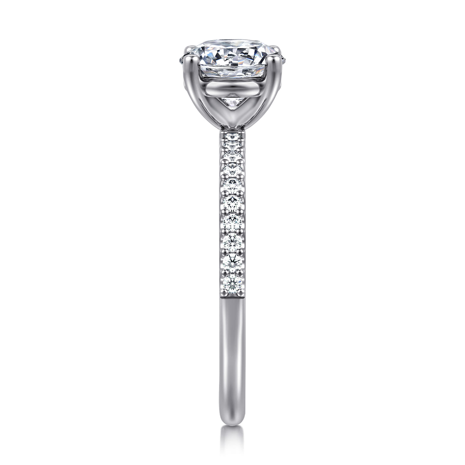 Amata - 14K White Gold Round Diamond Engagement Ring - 0.14 ct - Shot 5