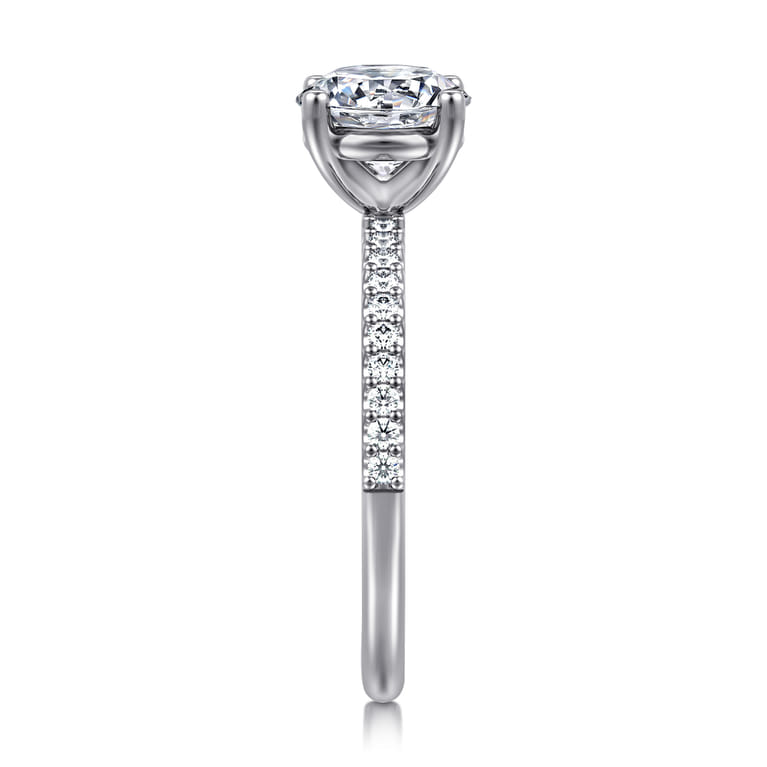 Amata - 14K White Gold Round Diamond Engagement Ring - 0.14 ct - Shot 5