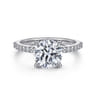 Amata - 14K White Gold Round Diamond Engagement Ring - 0.14 ct