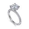 Amata - 14K White Gold Round Diamond Engagement Ring - 0.14 ct