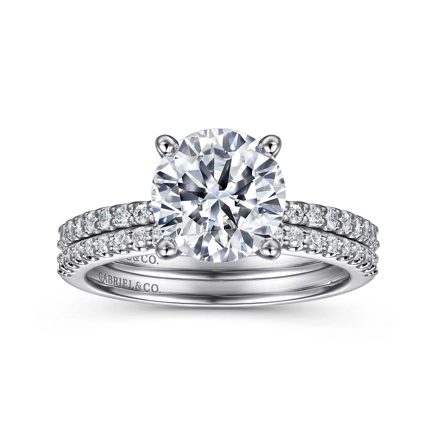 Amata - 14K White Gold Round Diamond Engagement Ring - 0.14 ct - Shot 4