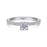 Stefanie - 14K White Gold Round Diamond Engagement Ring - 0.19 ct