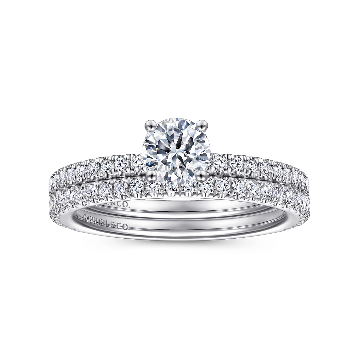 Stefanie - 14K White Gold Round Diamond Engagement Ring - 0.19 ct - Shot 4