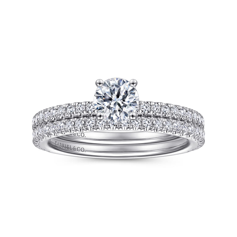 Stefanie - 14K White Gold Round Diamond Engagement Ring - 0.19 ct - Shot 4