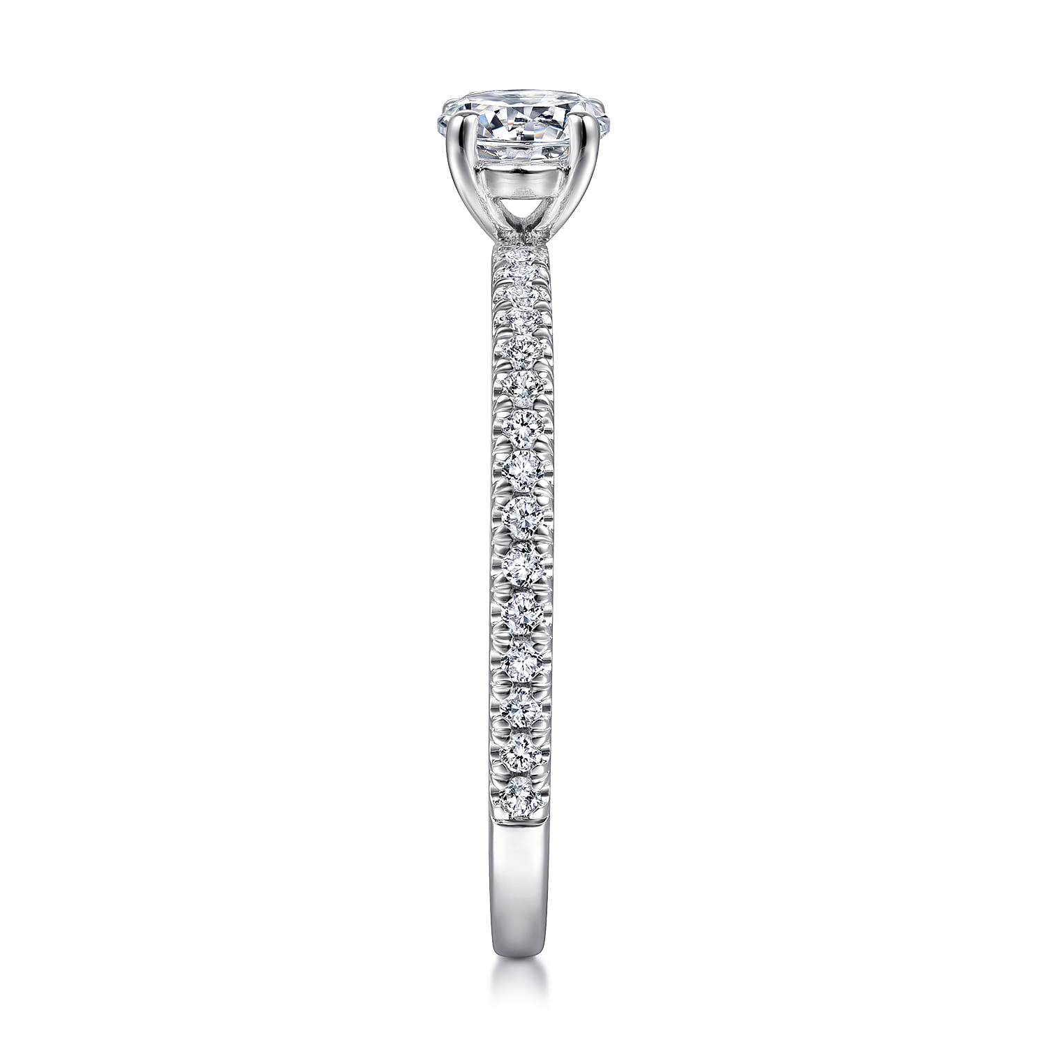 Stefanie - 14K White Gold Round Diamond Engagement Ring - 0.19 ct - Shot 5