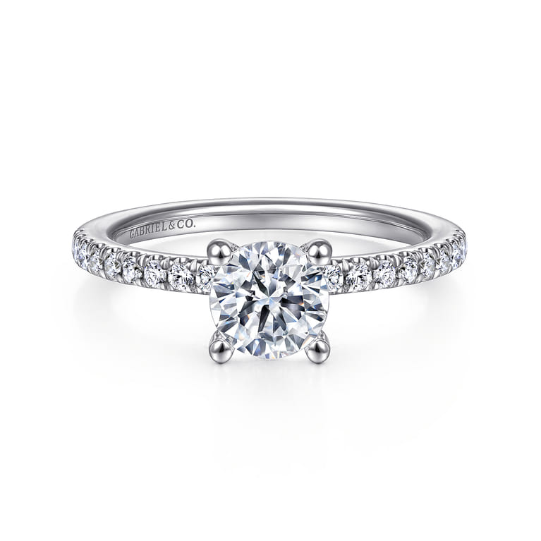 Ulani - 14K White Gold Round Diamond Engagement Ring - 0.3 ct - Shot 1