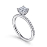 Ulani - 14K White Gold Round Diamond Engagement Ring - 0.3 ct