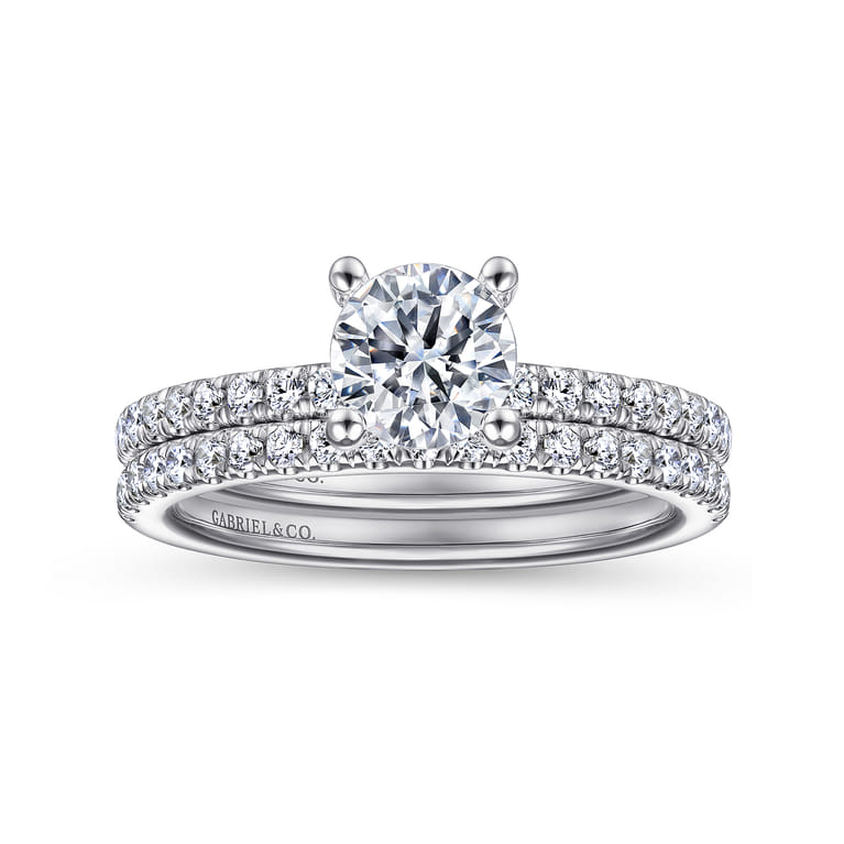 Ulani - 14K White Gold Round Diamond Engagement Ring - 0.3 ct - Shot 4