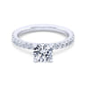 Ulani - 14K White Gold Round Diamond Engagement Ring - 0.5 ct