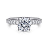 Ulani - 14K White Gold Round Diamond Engagement Ring - 0.51 ct