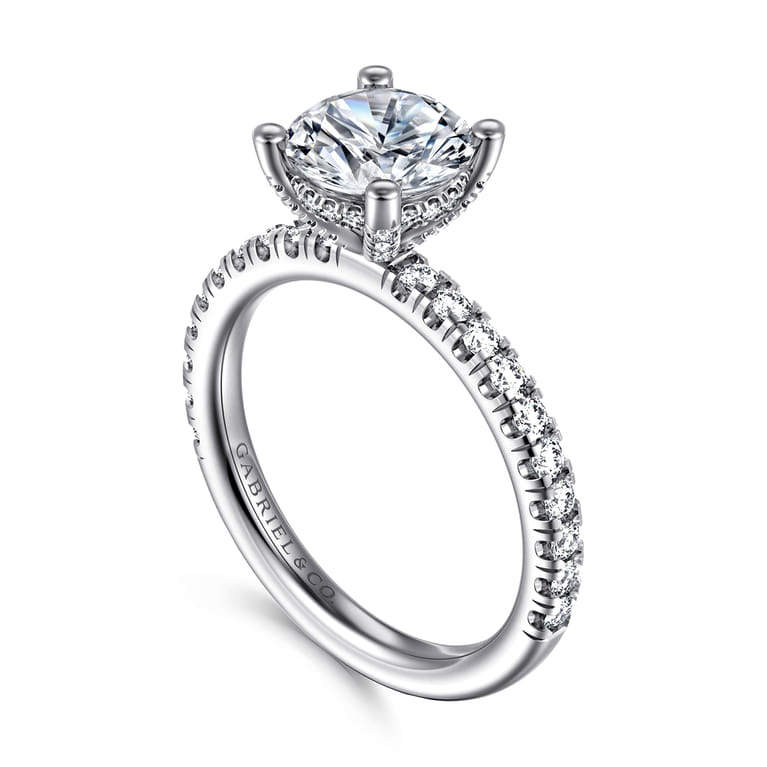 Ulani - 14K White Gold Round Diamond Engagement Ring - 0.51 ct - Shot 3