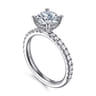 Ulani - 14K White Gold Round Diamond Engagement Ring - 0.51 ct