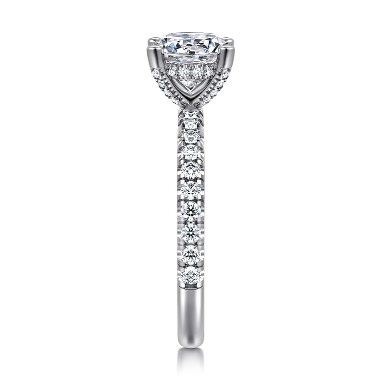 Ulani - 14K White Gold Round Diamond Engagement Ring - 0.51 ct - Shot 5