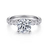 Ulani - 14K White Gold Round Diamond Engagement Ring - 0.96 ct