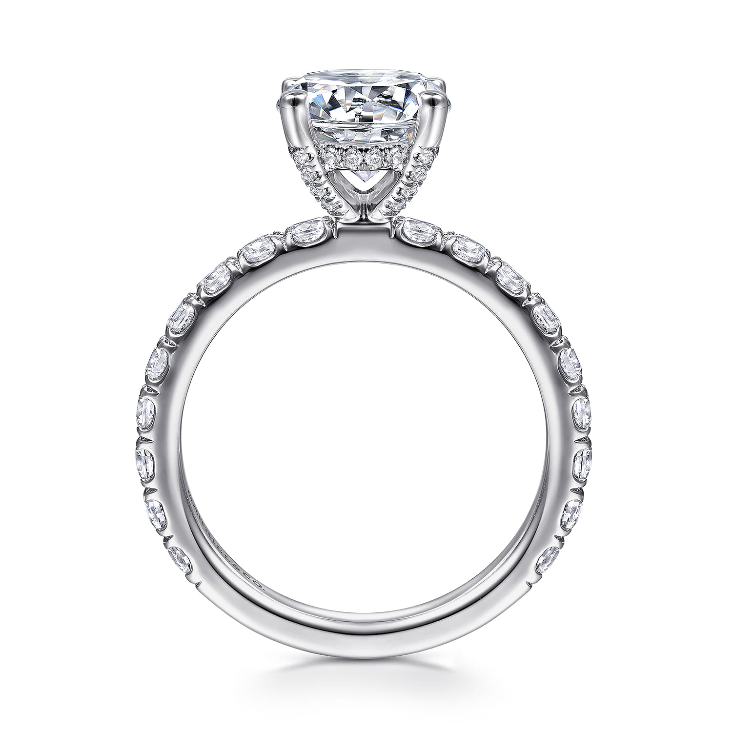 Ulani - 14K White Gold Round Diamond Engagement Ring - 0.96 ct - Shot 2