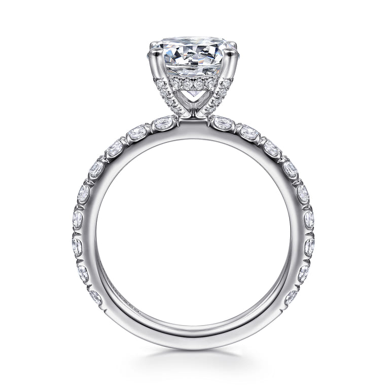 Ulani - 14K White Gold Round Diamond Engagement Ring - 0.96 ct - Shot 2