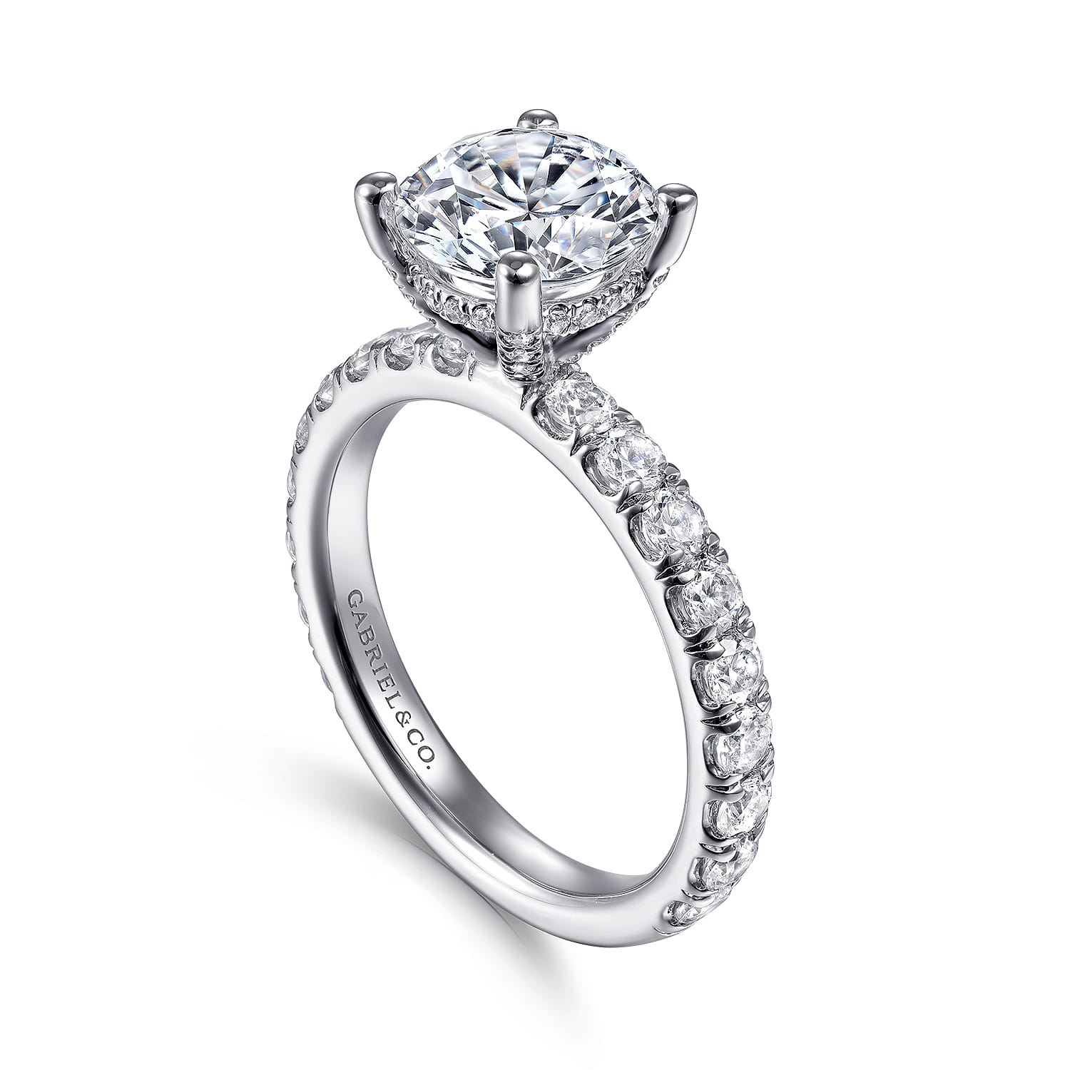 Ulani - 14K White Gold Round Diamond Engagement Ring - 0.96 ct - Shot 3