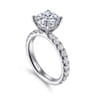 Ulani - 14K White Gold Round Diamond Engagement Ring - 0.96 ct