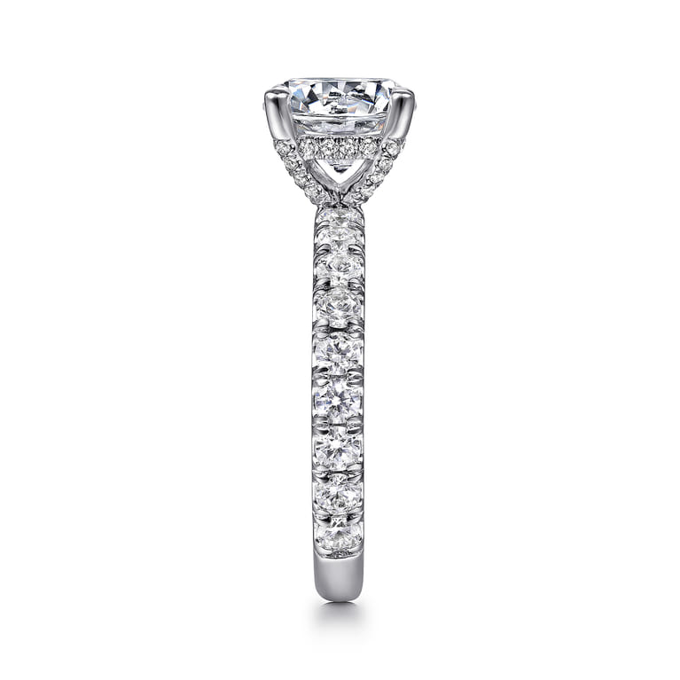 Ulani - 14K White Gold Round Diamond Engagement Ring - 0.96 ct - Shot 5