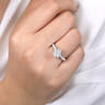 Ulani - 14K White Gold Round Diamond Engagement Ring - 0.96 ct